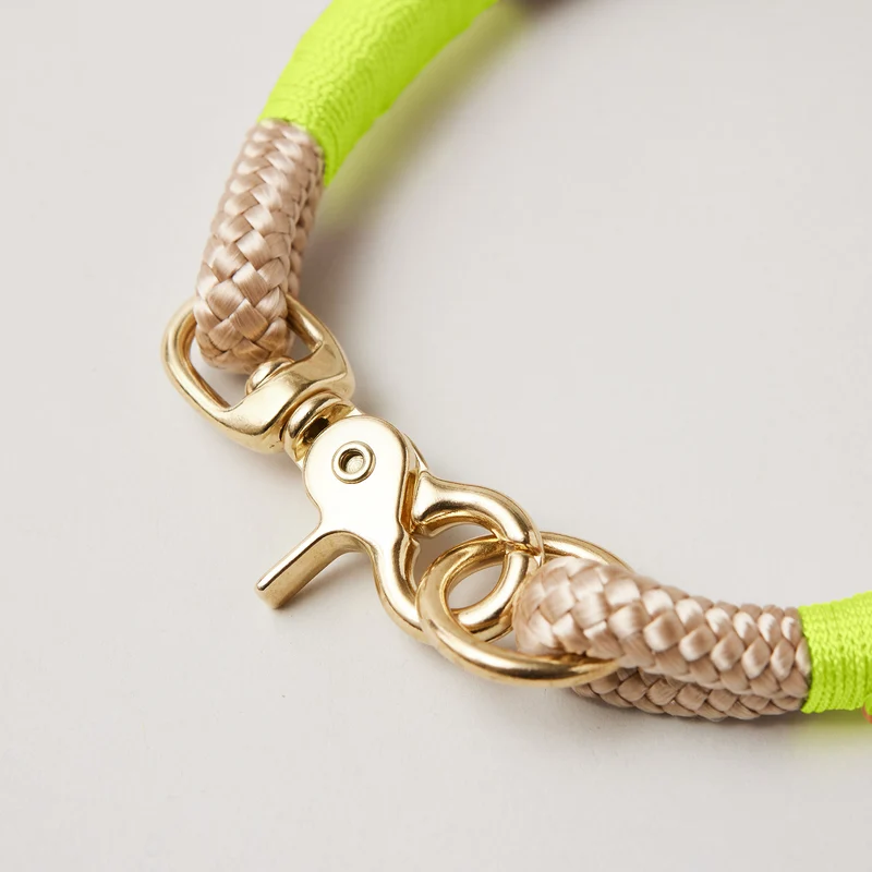 Festes Halsband Wood Owl NEONGELB
