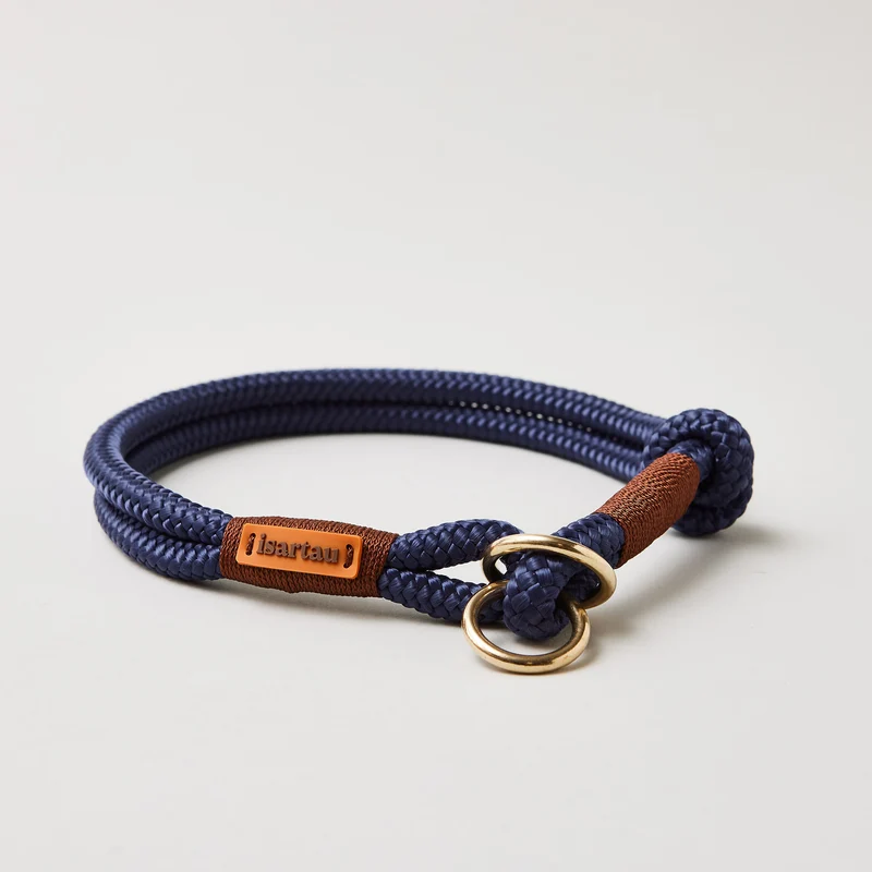 Zugstopp-Halsband Indigo Sea Kastanie