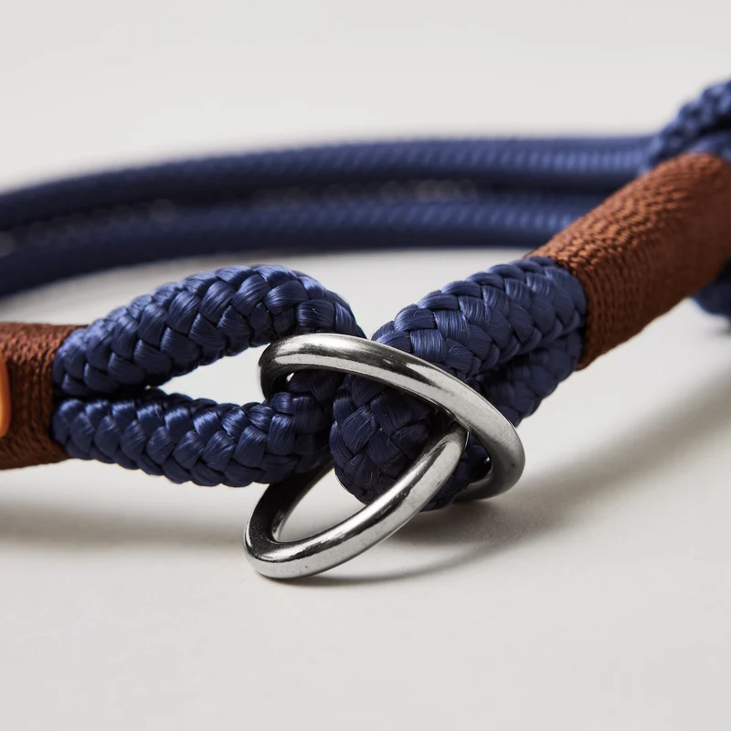Zugstopp-Halsband Indigo Sea Kastanie