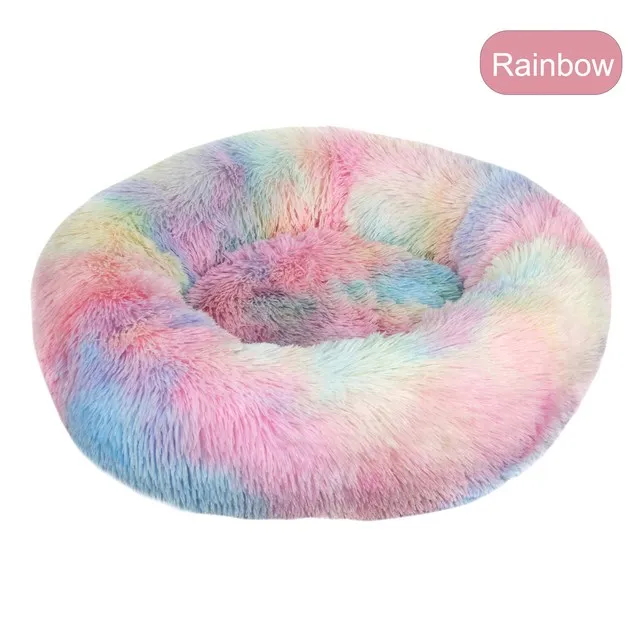 Long Plush Pet Dog Bed Super Soft Round Dog Kennel Winter Warm Dogs Cat Bed Comfortable Cushion for Small Medium Large dog