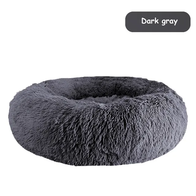 Long Plush Pet Dog Bed Super Soft Round Dog Kennel Winter Warm Dogs Cat Bed Comfortable Cushion for Small Medium Large dog