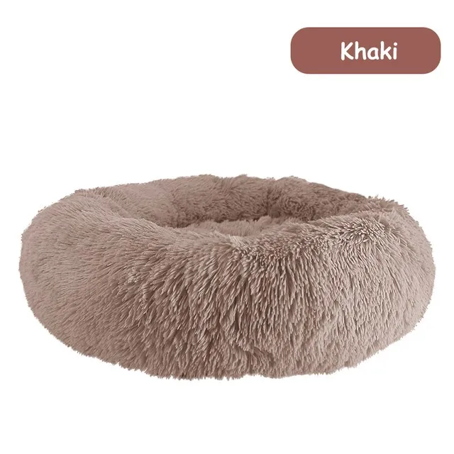 Long Plush Pet Dog Bed Super Soft Round Dog Kennel Winter Warm Dogs Cat Bed Comfortable Cushion for Small Medium Large dog