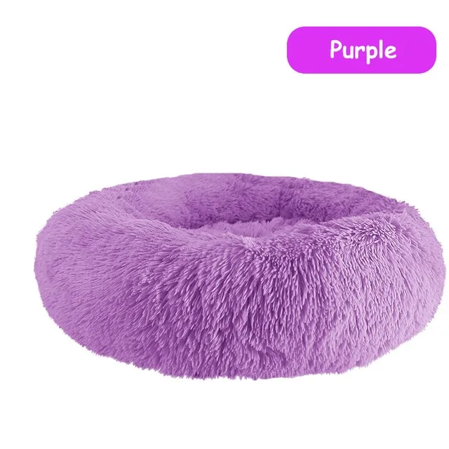 Long Plush Pet Dog Bed Super Soft Round Dog Kennel Winter Warm Dogs Cat Bed Comfortable Cushion for Small Medium Large dog