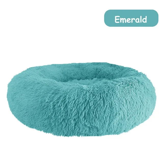 Long Plush Pet Dog Bed Super Soft Round Dog Kennel Winter Warm Dogs Cat Bed Comfortable Cushion for Small Medium Large dog