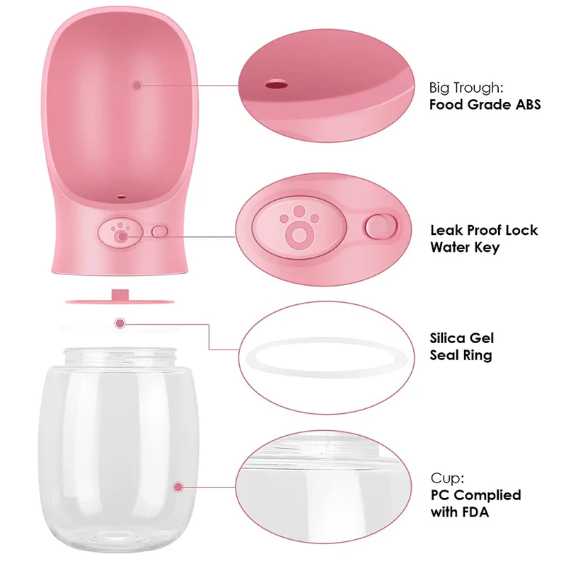 Portable Pet Dog Water Bottle Outdoor Travel Dogs Drinking Puppy Cat Feeder Water Dispenser Bottles Pet Supplies 350/550ML