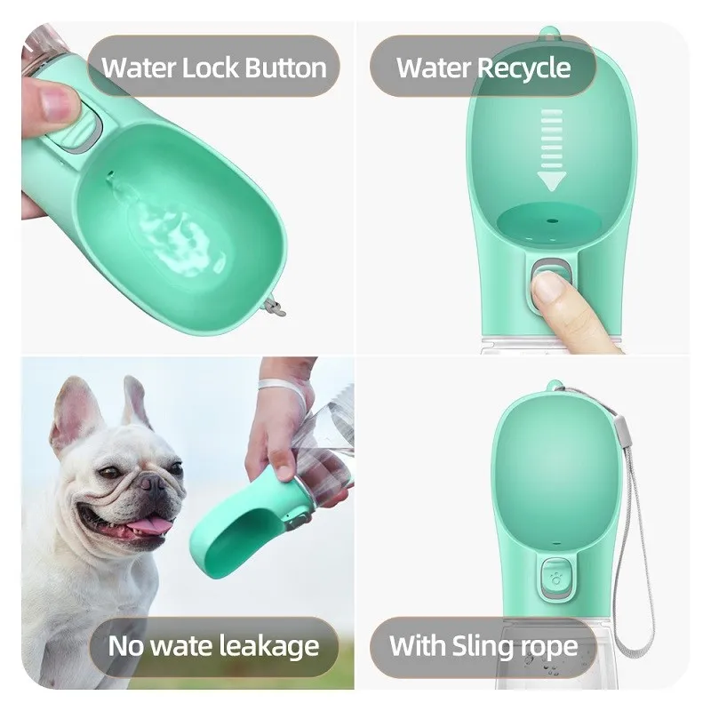 Portable Dog Water Bottle Pet Drinker Leak Proof Dog Bowl Outdoor Large Small Dogs Cat Travel Drinking Bowls Water Dispenser