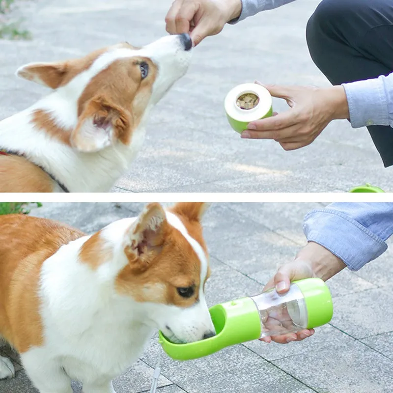 458ml Dog Water Bottle Portable Travel Pet Drinking Container Outdoor Pets Puppy Chihuahua Food Feeder Bowl Water Dispenser