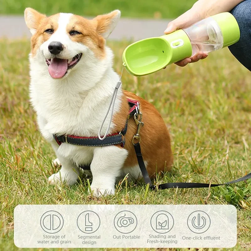 458ml Dog Water Bottle Portable Travel Pet Drinking Container Outdoor Pets Puppy Chihuahua Food Feeder Bowl Water Dispenser