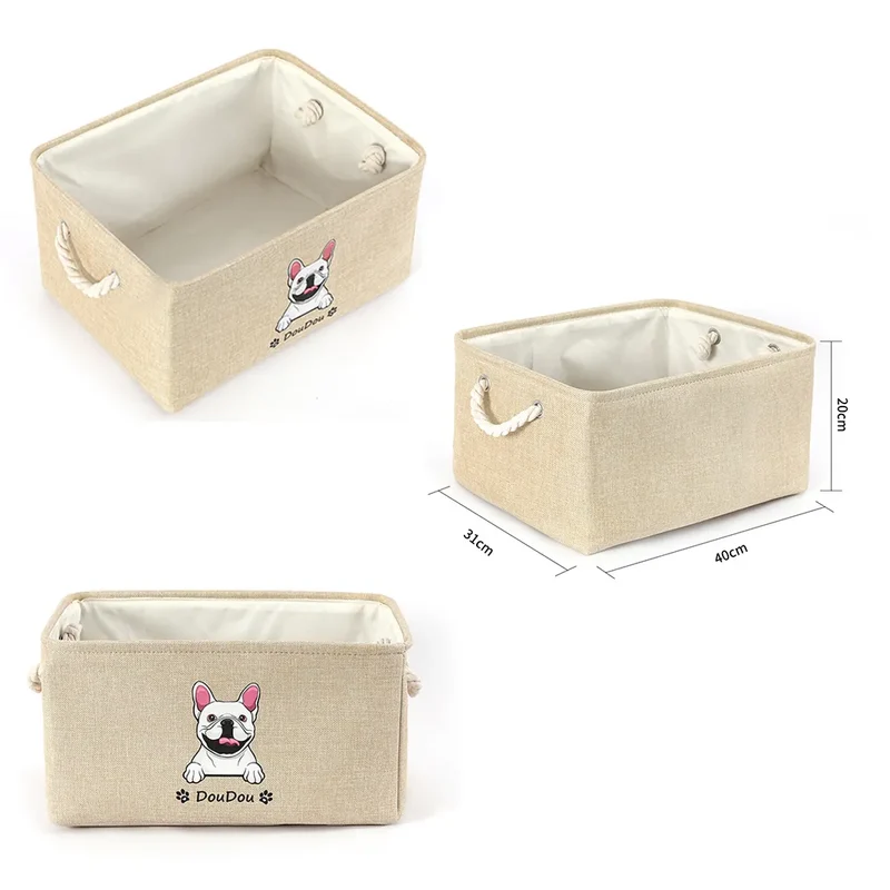 TEST Personalized Dog Toy Basket Free Print Dog Cat Image Name Pet Storage Box for Toy Clothes Organizer Pet Dog Accessories supplies-Ship USPS