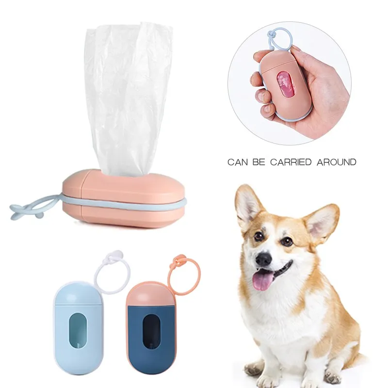 Portable Dog Poop Bags Dispenser Waste Garbage Holder Dispensers Outdoor Pets Dogs Trash Cleaning Supplies Dog Waste Poop Bags
