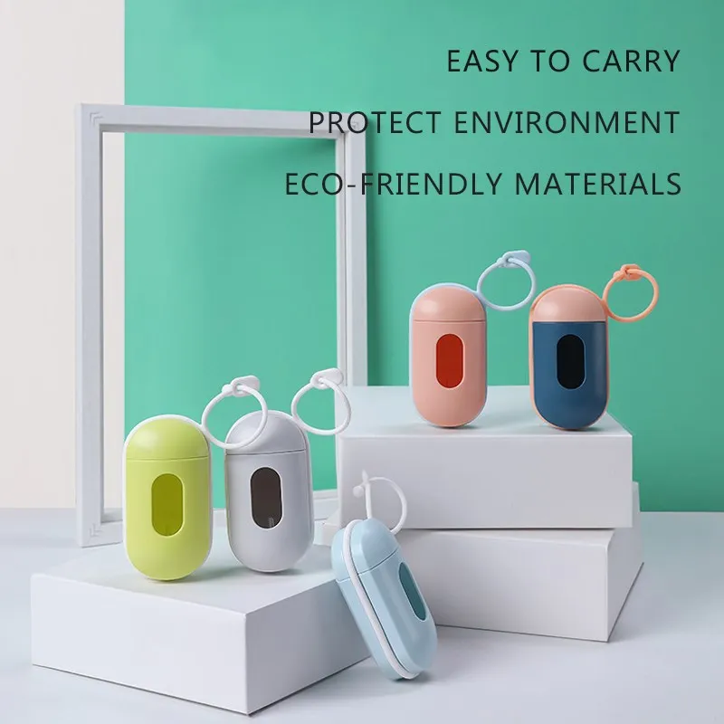 Portable Dog Poop Bags Dispenser Waste Garbage Holder Dispensers Outdoor Pets Dogs Trash Cleaning Supplies Dog Waste Poop Bags