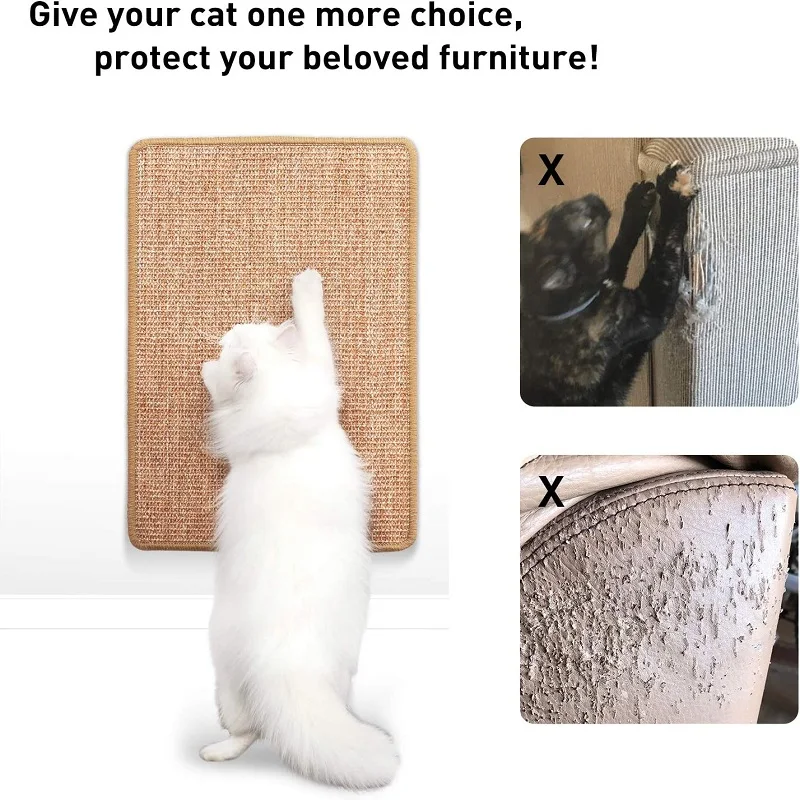 Cat Scratcher Mat for Indoor Couch Cat Scratch Sisal Mat for Cat Scratching Post Cat Scratch Protect Furniture Sofa Cat Supplies