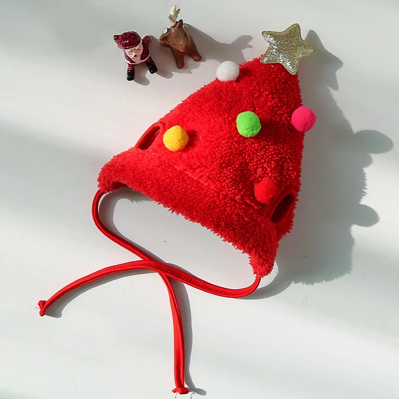 Christmas Pet Hat Cute Cat Dog Saliva Towel Cosplay Costume Dogs Clothes Pets Santa Bibs New Year Party Accessories