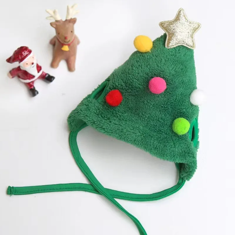 Christmas Pet Hat Cute Cat Dog Saliva Towel Cosplay Costume Dogs Clothes Pets Santa Bibs New Year Party Accessories