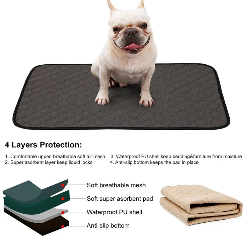 Reusable Dog Pee Pad Washable Pet Diaper Mat for Dogs Waterproof Absorbent Pet Mat Puppy Training Pad Dog Bed Dog Supplies