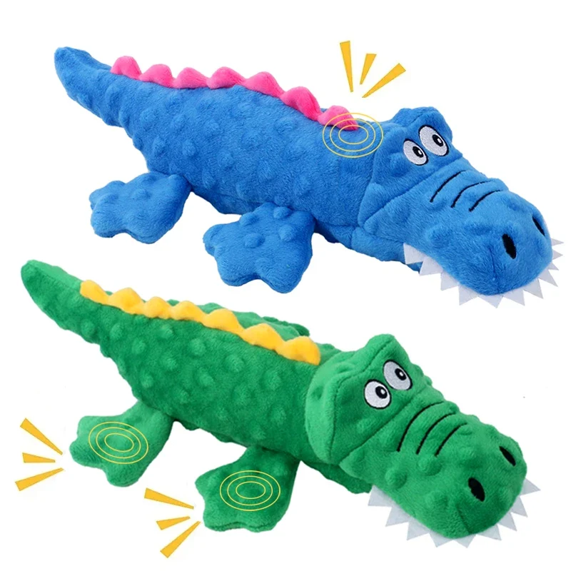 Pet Dog Toys Squeaky Chew Toys for Small Large Dogs Cat Stuffed Crocodile Sound Toys Cleaning Tooth Dog Chew Toy Dog Accessories