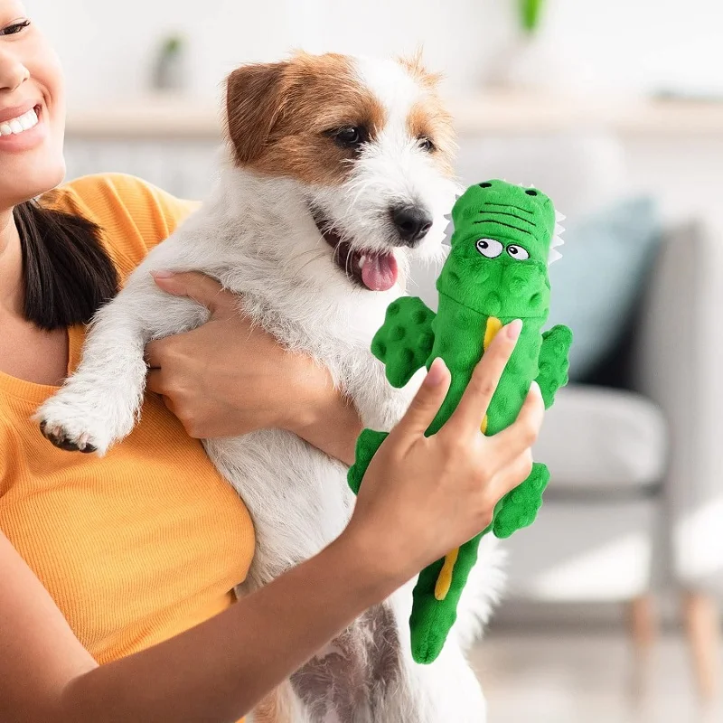Pet Dog Toys Squeaky Chew Toys for Small Large Dogs Cat Stuffed Crocodile Sound Toys Cleaning Tooth Dog Chew Toy Dog Accessories