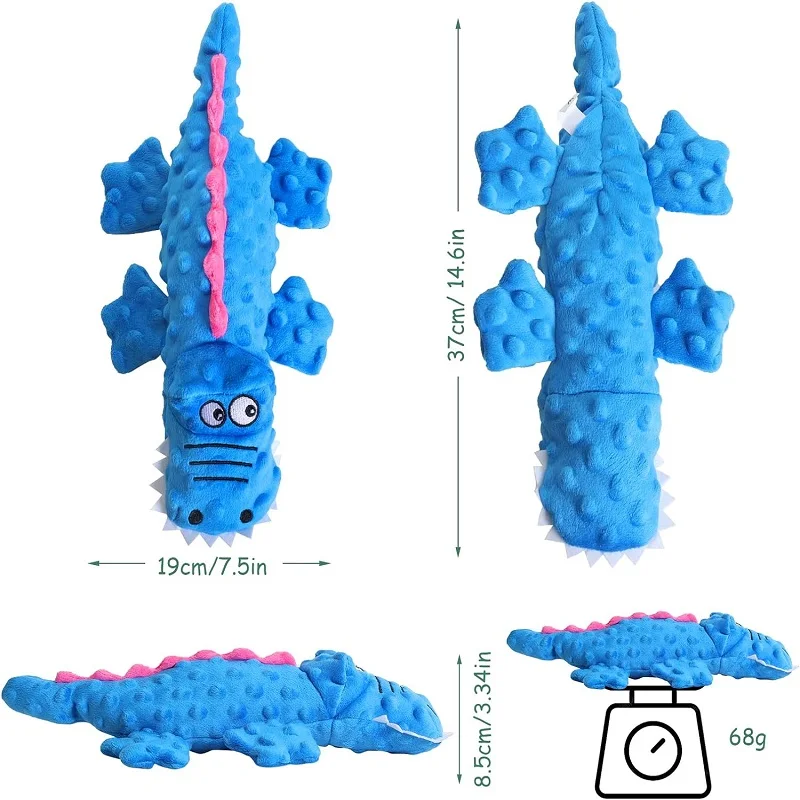 Pet Dog Toys Squeaky Chew Toys for Small Large Dogs Cat Stuffed Crocodile Sound Toys Cleaning Tooth Dog Chew Toy Dog Accessories