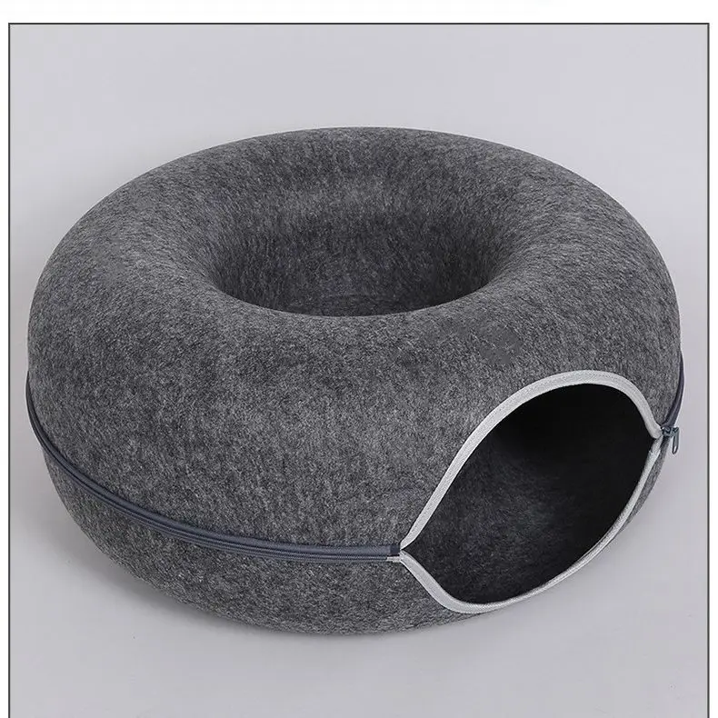 Donut Cat Bed Pet Cat Tunnel Interactive Game Toy Cat Bed Dual-use Indoor Toy Kitten Sports Equipment Cat Training Toy Cat House