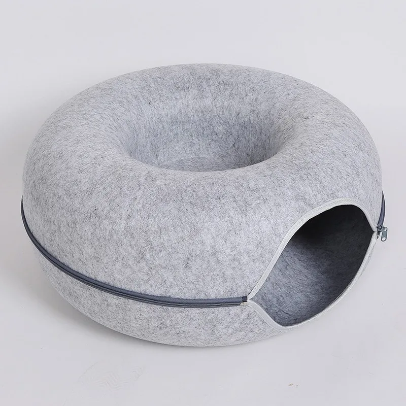 Donut Cat Bed Pet Cat Tunnel Interactive Game Toy Cat Bed Dual-use Indoor Toy Kitten Sports Equipment Cat Training Toy Cat House