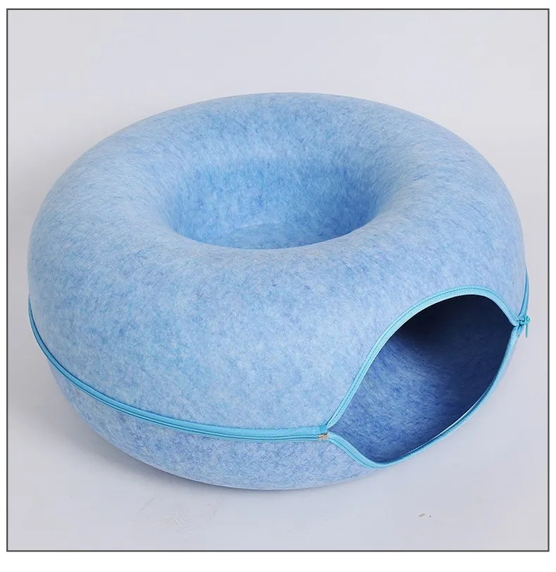 Donut Cat Bed Pet Cat Tunnel Interactive Game Toy Cat Bed Dual-use Indoor Toy Kitten Sports Equipment Cat Training Toy Cat House