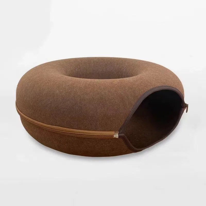 Donut Cat Bed Pet Cat Tunnel Interactive Game Toy Cat Bed Dual-use Indoor Toy Kitten Sports Equipment Cat Training Toy Cat House