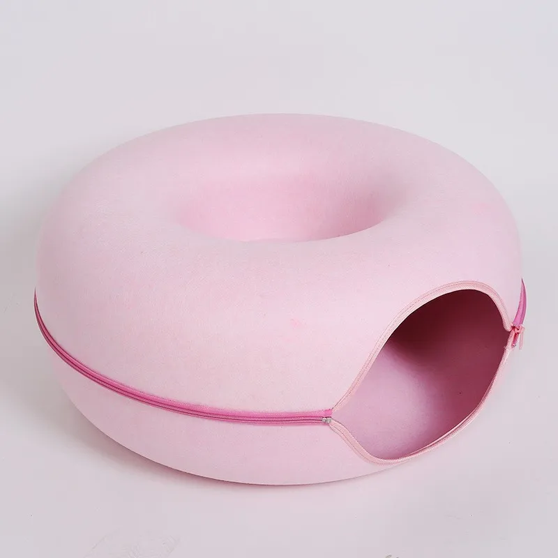 Donut Cat Bed Pet Cat Tunnel Interactive Game Toy Cat Bed Dual-use Indoor Toy Kitten Sports Equipment Cat Training Toy Cat House
