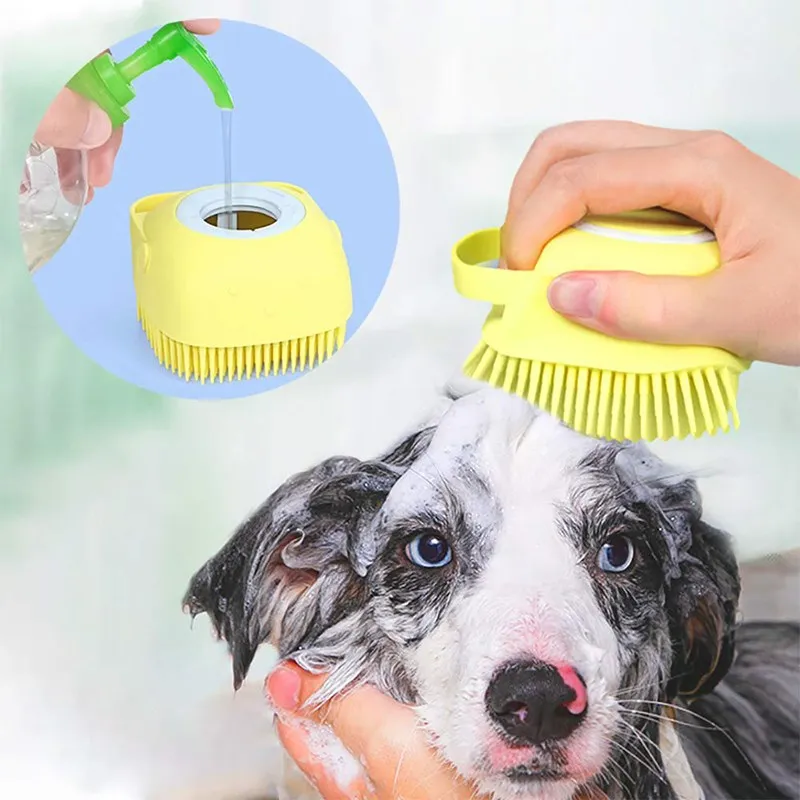 Pet Dog Brush Silicone Bathroom Puppy Massager Gloves Bath Brush Soft Safety Dog Comb Cat Cleaning Grooming Supplies