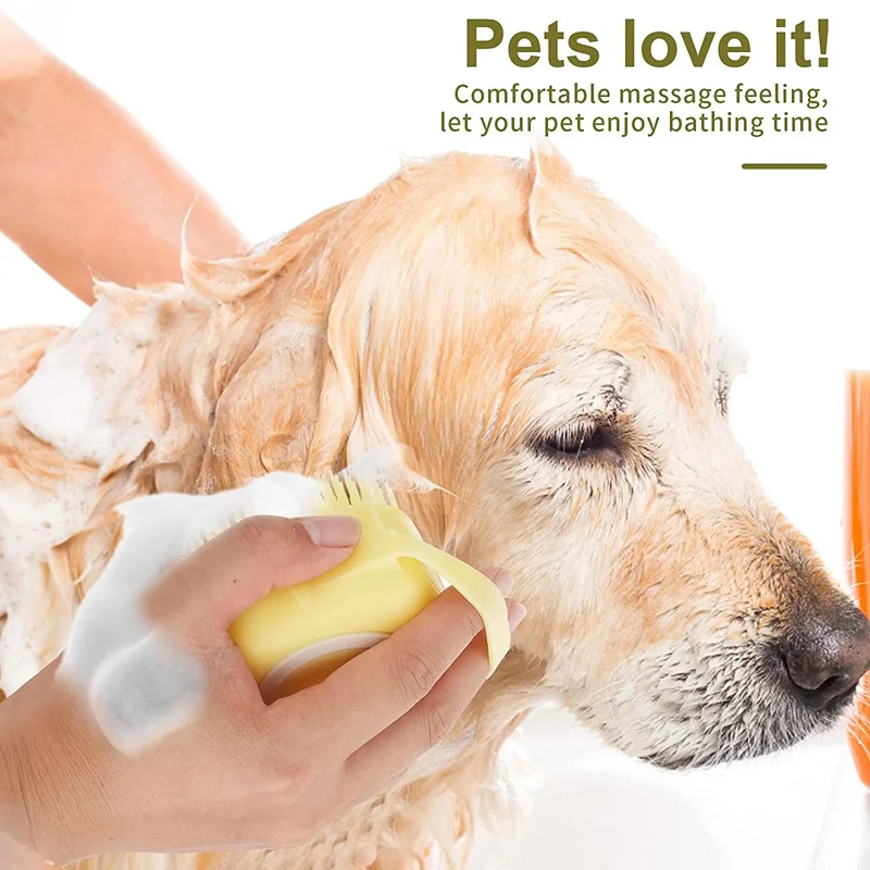 Pet Dog Brush Silicone Bathroom Puppy Massager Gloves Bath Brush Soft Safety Dog Comb Cat Cleaning Grooming Supplies