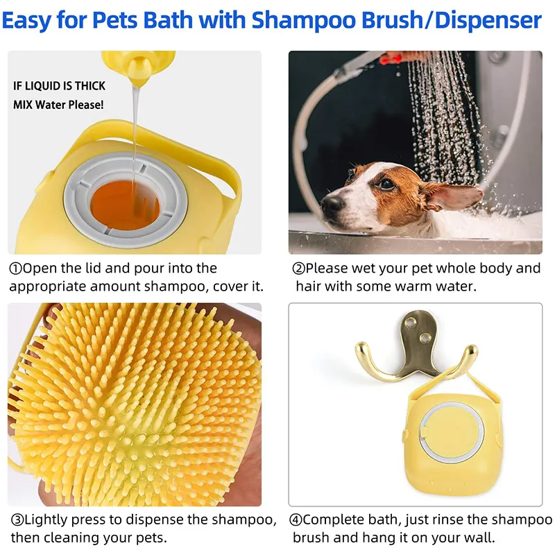 Pet Dog Brush Silicone Bathroom Puppy Massager Gloves Bath Brush Soft Safety Dog Comb Cat Cleaning Grooming Supplies