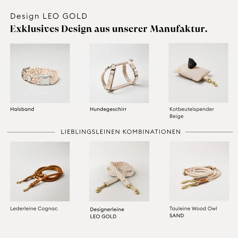 Designerleine GOLDEN LEO, 190 cm (Standard)