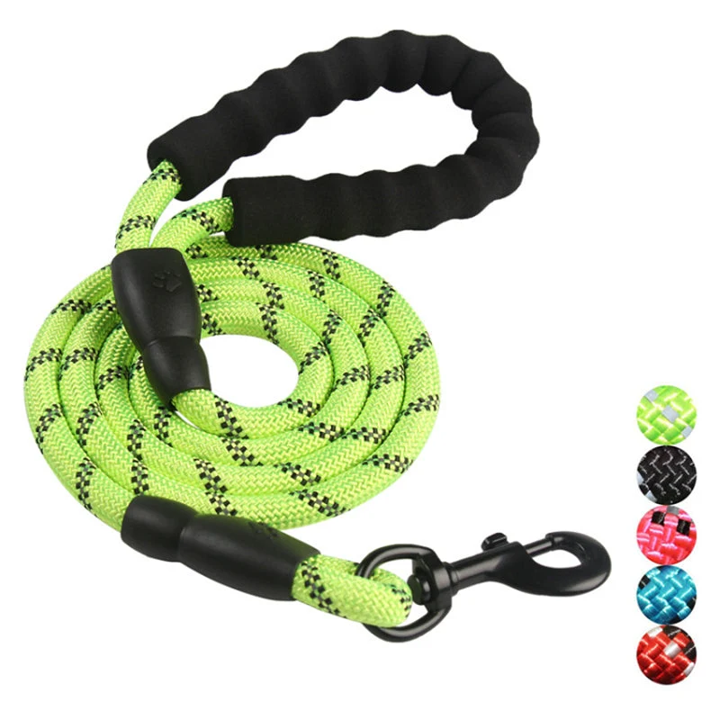 Nylon Hundeleine mit weichem Griff aus Polsterschaum 150cm Länge
