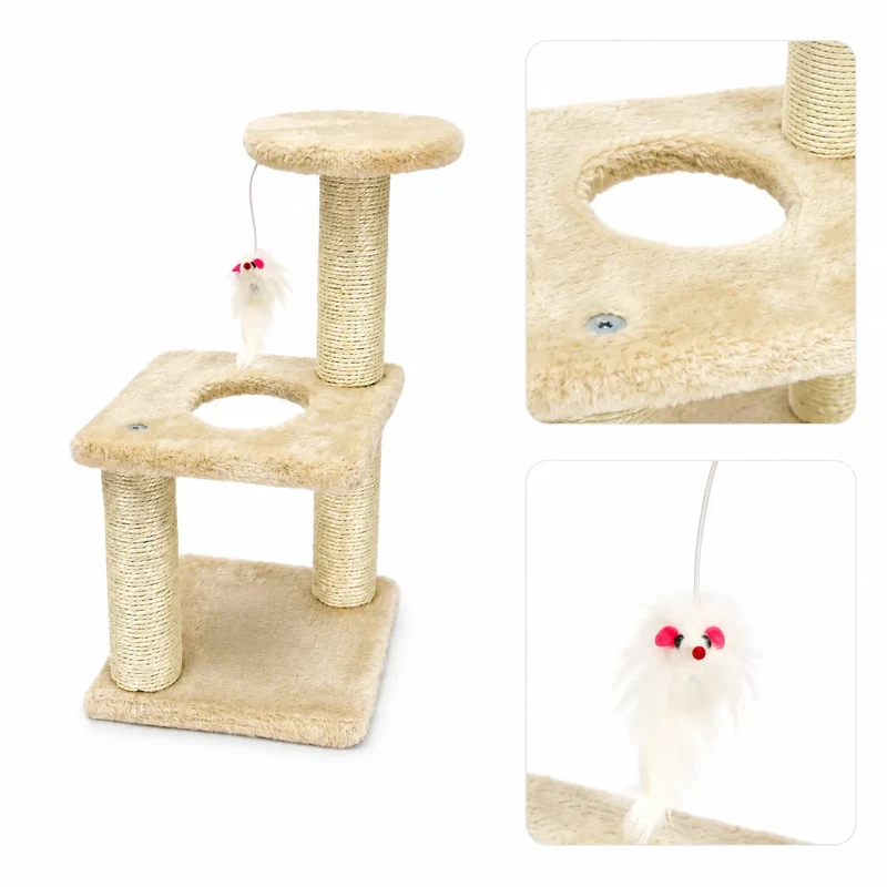 Kunert Kratzbaum beige klassisch für Katzen - 39x20x20 cm