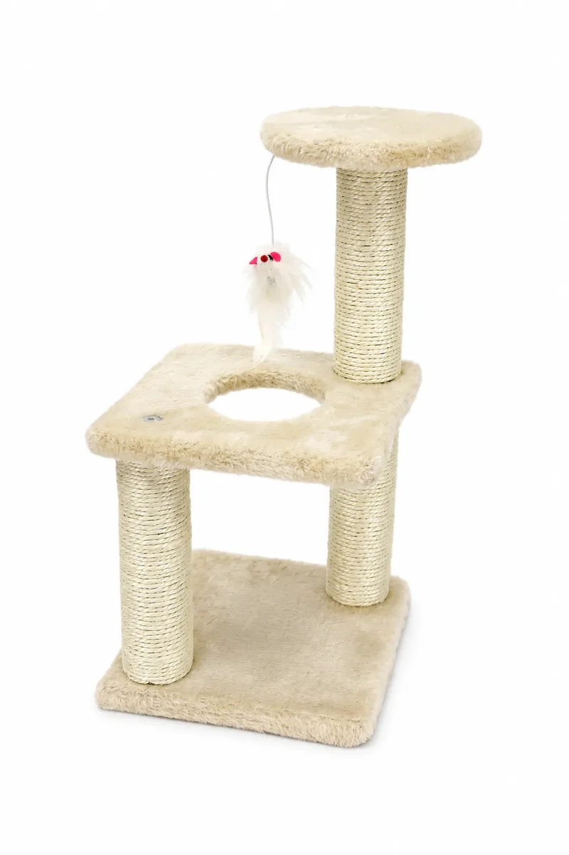 Kunert Kratzbaum beige klassisch für Katzen - 39x20x20 cm