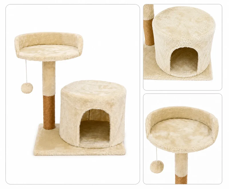Kunert KLARA Kratzbaum beige für Katzen - 49x52x38 cm