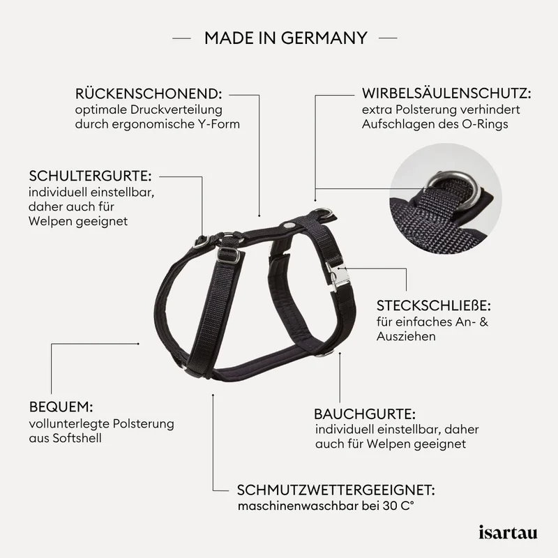 Hundegeschirr Softie SCHWARZ