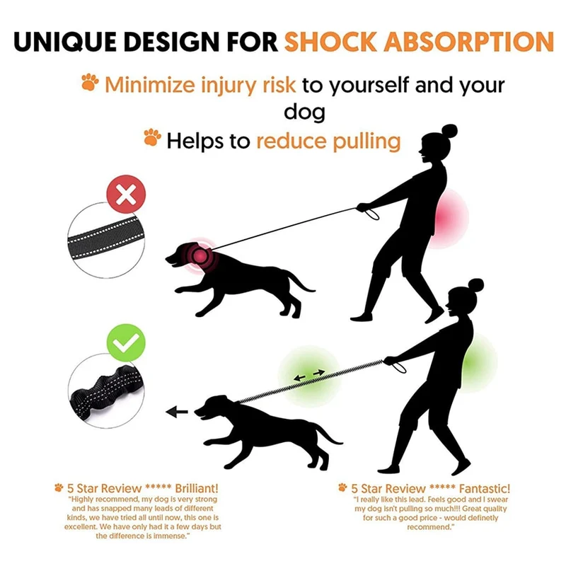 Dog Leash Elastic Reflective Pet leashes