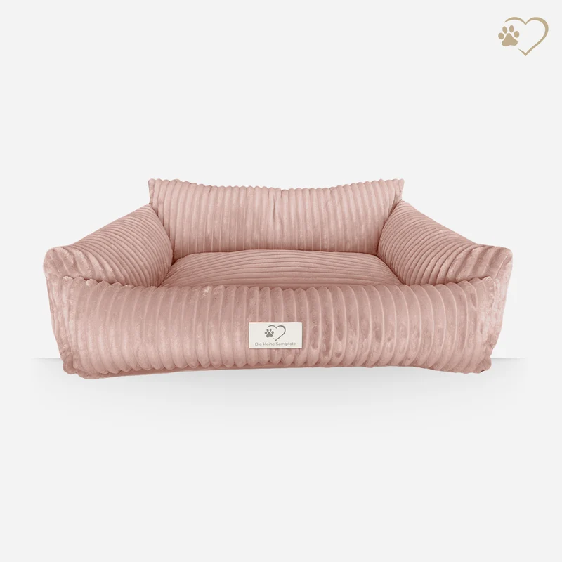 Samtpfote orthopädisches Hundebett als Sofa Plüsch-Cord