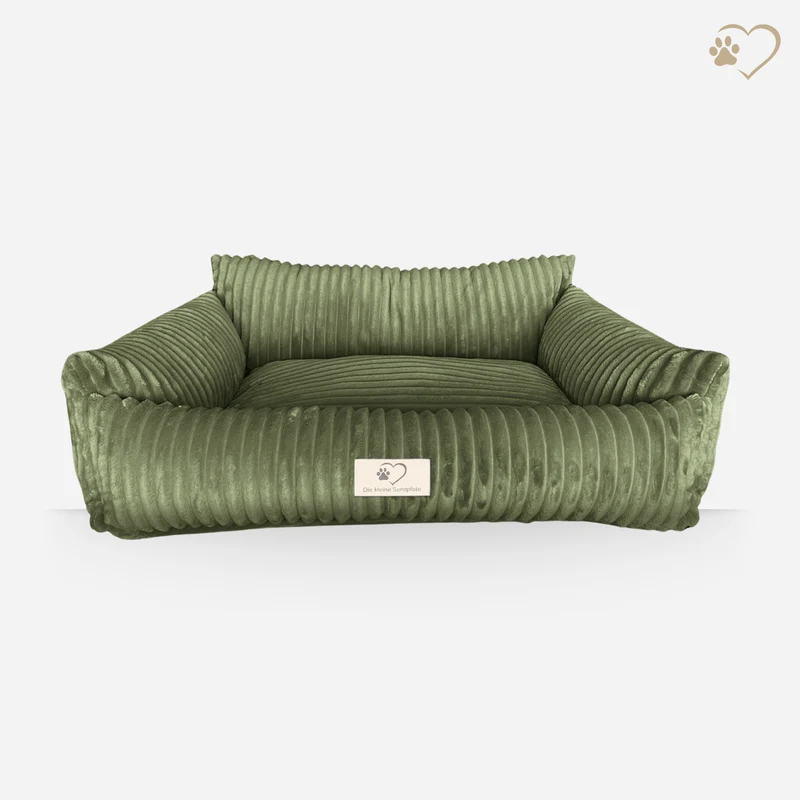 Samtpfote orthopädisches Hundebett als Sofa Plüsch-Cord