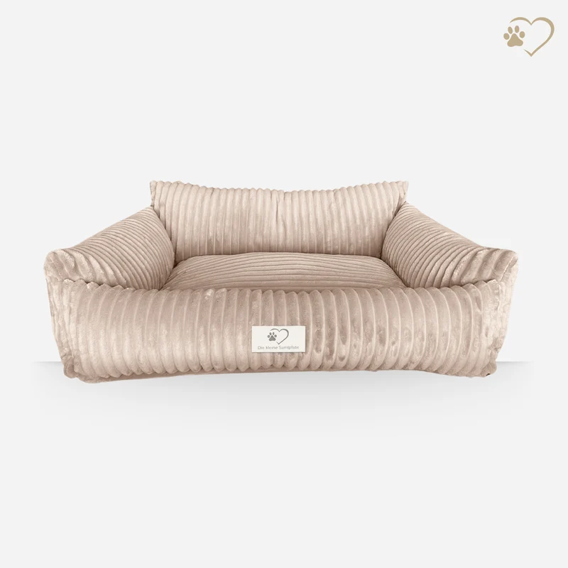 Samtpfote orthopädisches Hundebett als Sofa Plüsch-Cord