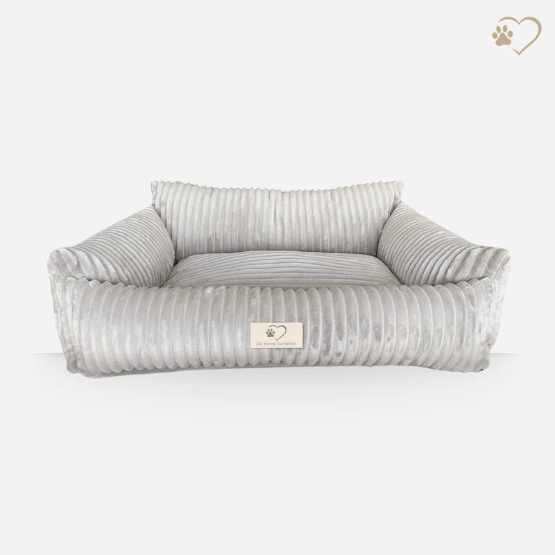 Samtpfote orthopädisches Hundebett als Sofa Plüsch-Cord