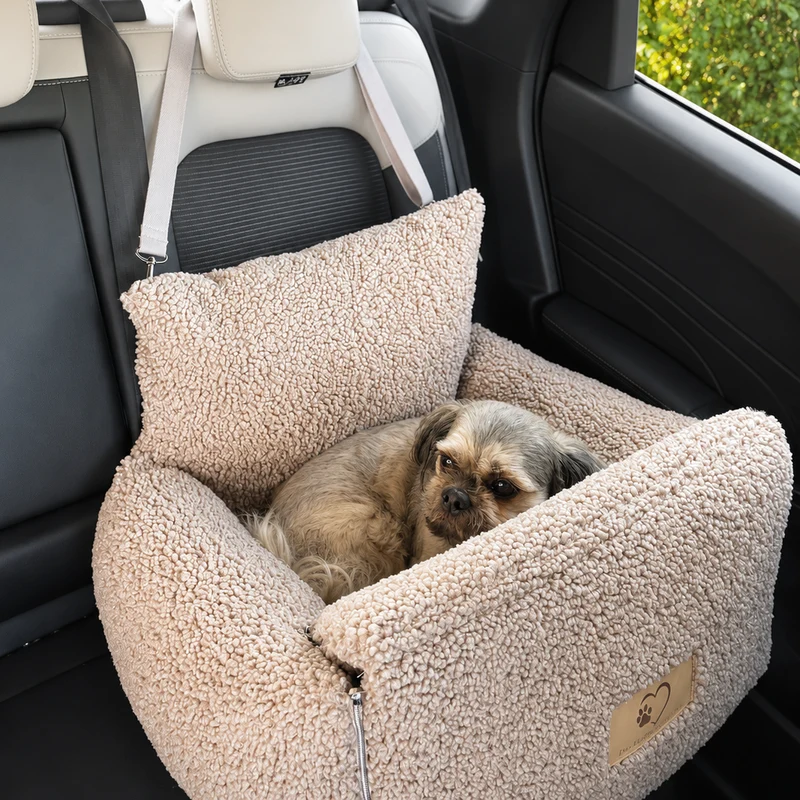 Samtpfote 2-in-1 Hunde Transportbox/-tasche für Autositz Teddy - 45x50x45cm