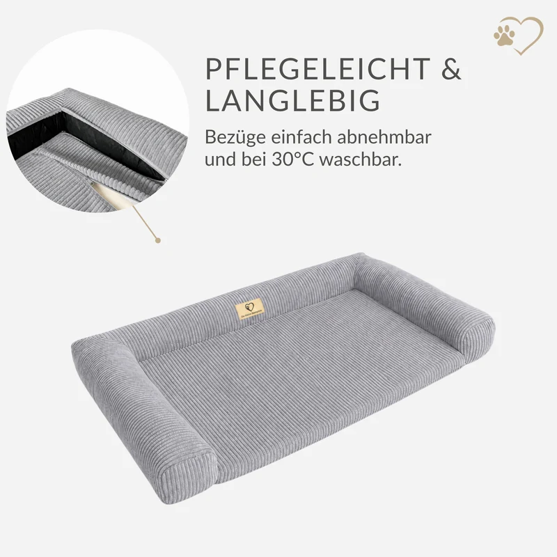 Samtpfote Hundematte Cord - 120x78x19cm