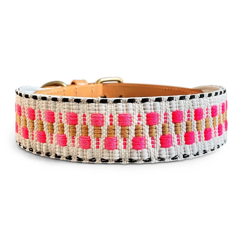 Hundehalsband Pink & Sand