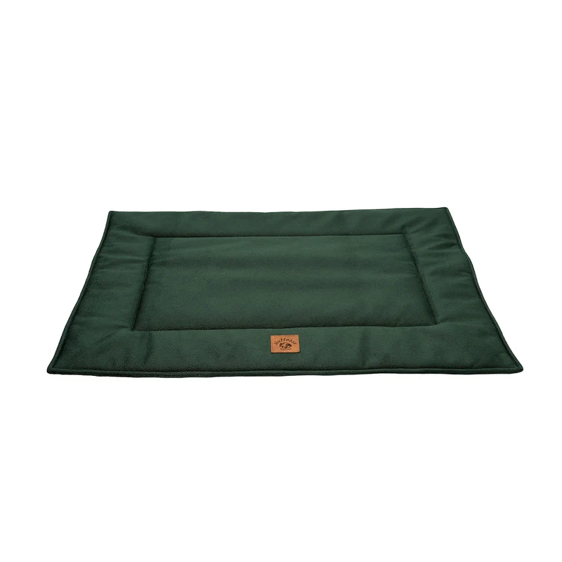Pfotenruhe Hundebett + Anti-Haar Decke Ella – Grün/Dunkelgrün