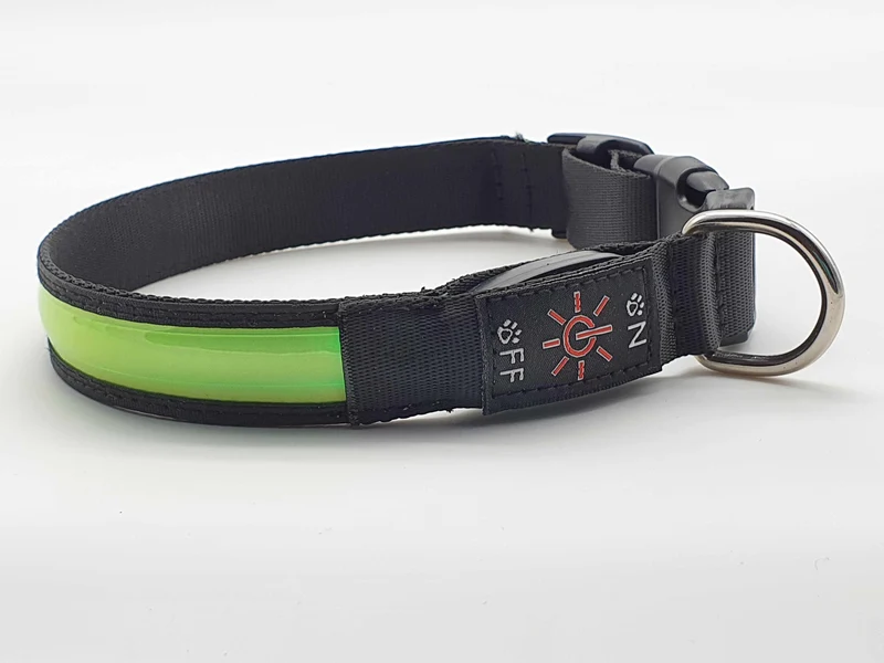 LED Hundehalsband, Stabiles Nylon mit USB Anschluß