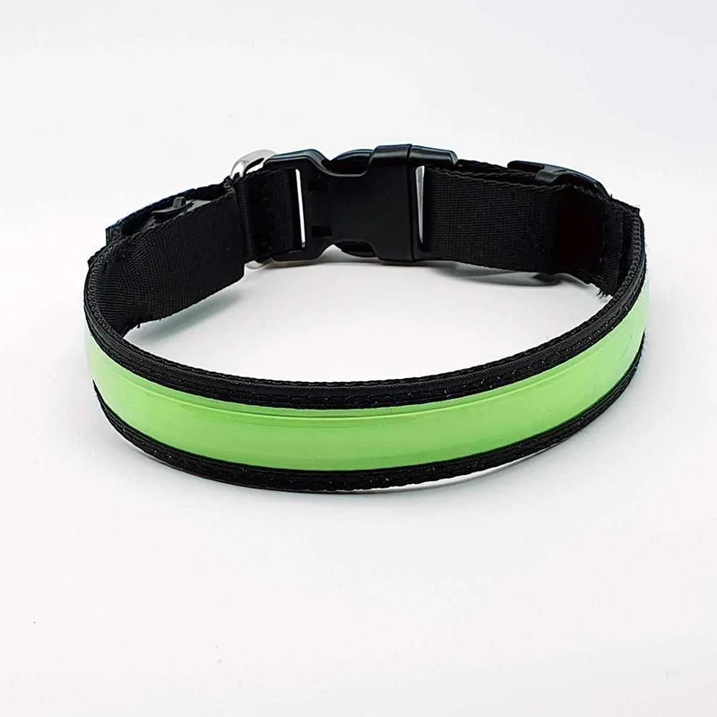 LED Hundehalsband, Stabiles Nylon mit USB Anschluß