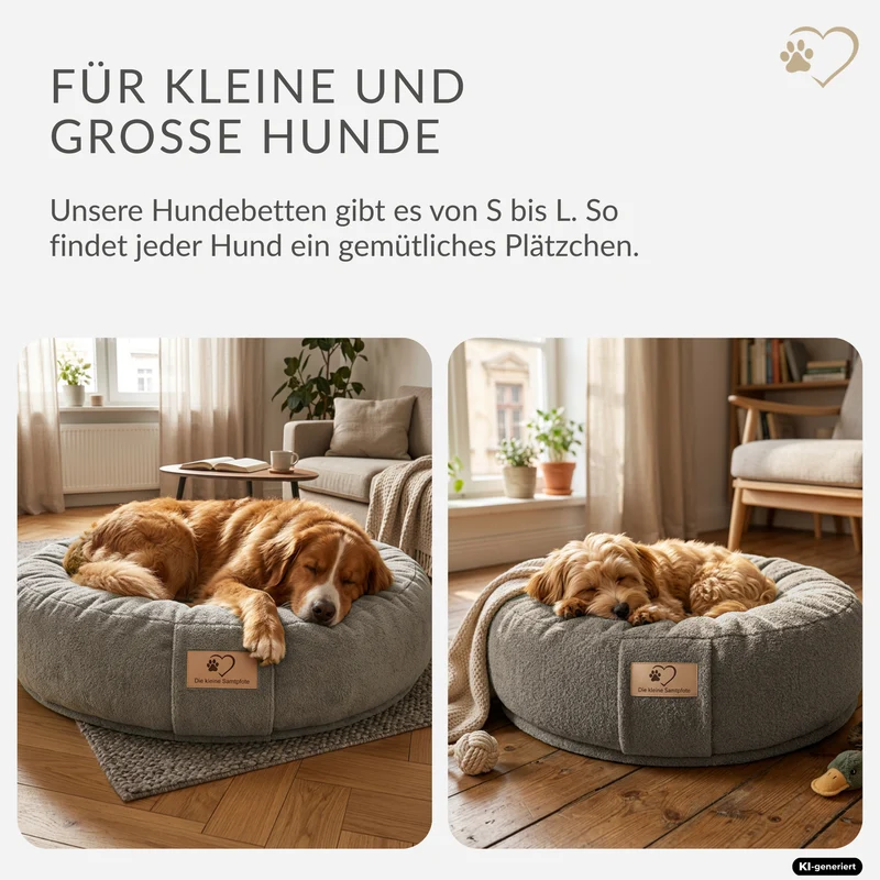Samtpfote orthopädisches Hundekissen Donut Bouclé