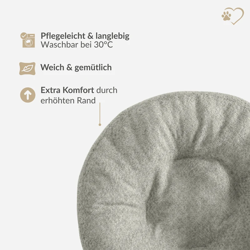Samtpfote orthopädisches Hundekissen Donut Bouclé