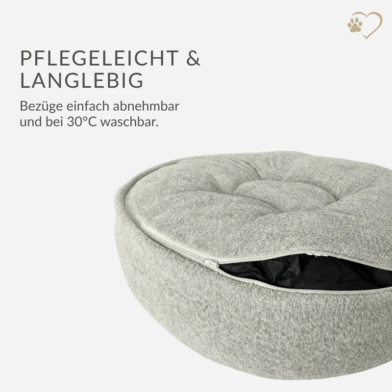 Samtpfote orthopädisches Hundekissen Donut Bouclé